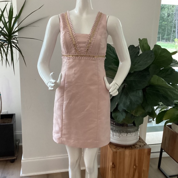 NEW LILLY PULITZER BLUSH PINK BEADS EMBELLISHED SPARKLY DRESS SZ 6 - Picture 5 of 16